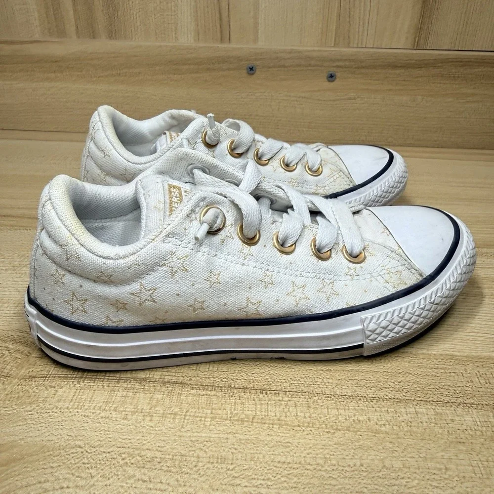 Converse Chuck Taylor AS Street Slip On Gold Star  White Gold Junior‎ Sz 13 Kids